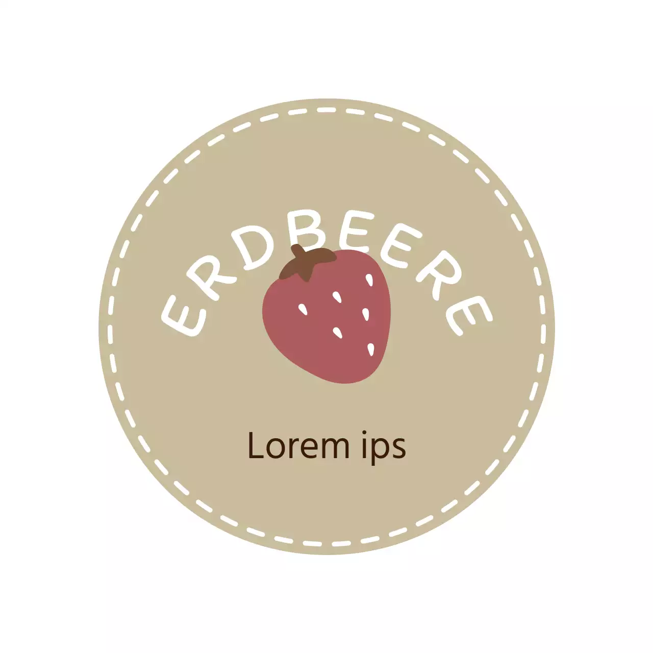 Ein beige-braunes Café-Label mit einem emotionalen Stil