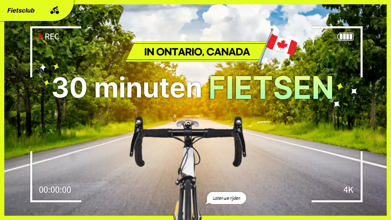 YouTube thumbnail van een fiets thuis met een gemarkeerd geel fluorescerende frame