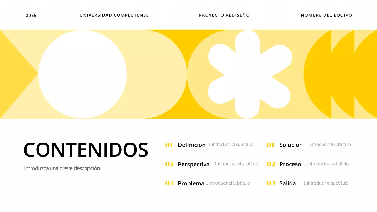 Un sencillo proyecto de diseño para daltónicos que utiliza formas con acentos amarillos