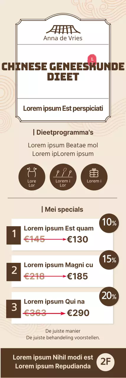 Eenvoudige stijl in geel en bruin Chinese geneeskunde dieetprogramma prijslijst