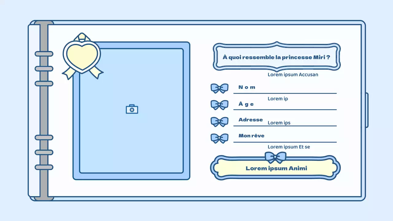 Kit de présentation d'un concept d'agenda mignon en bleu clair et vert