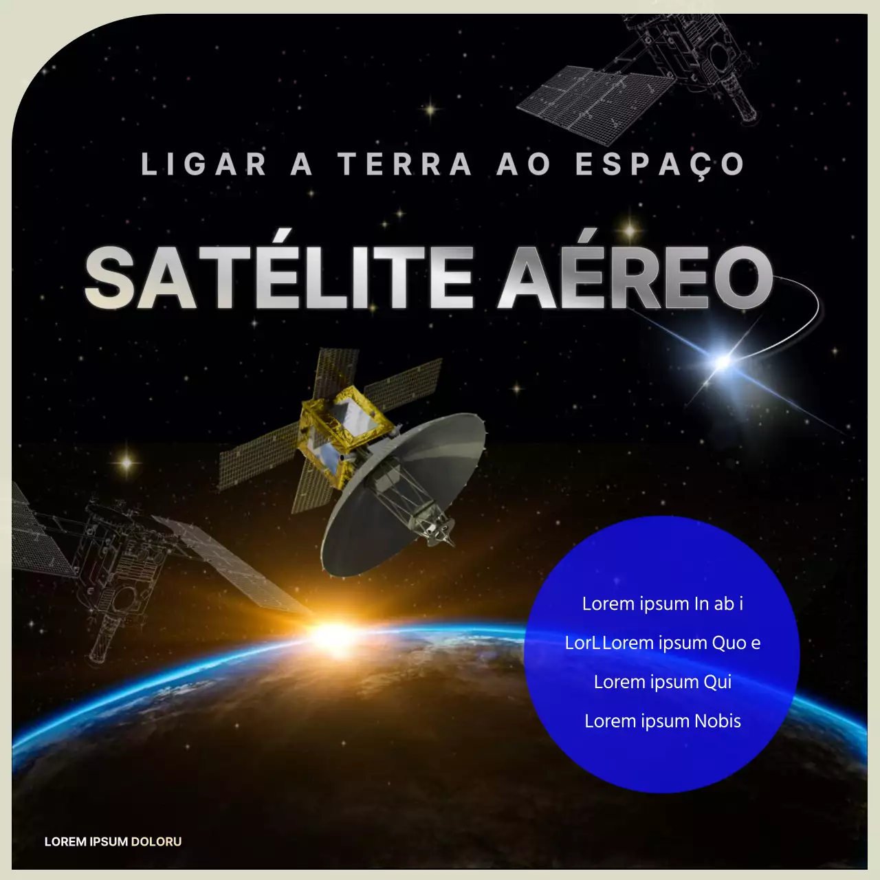 Preto Azul Simples Informação Centrada Satélite Relações Públicas