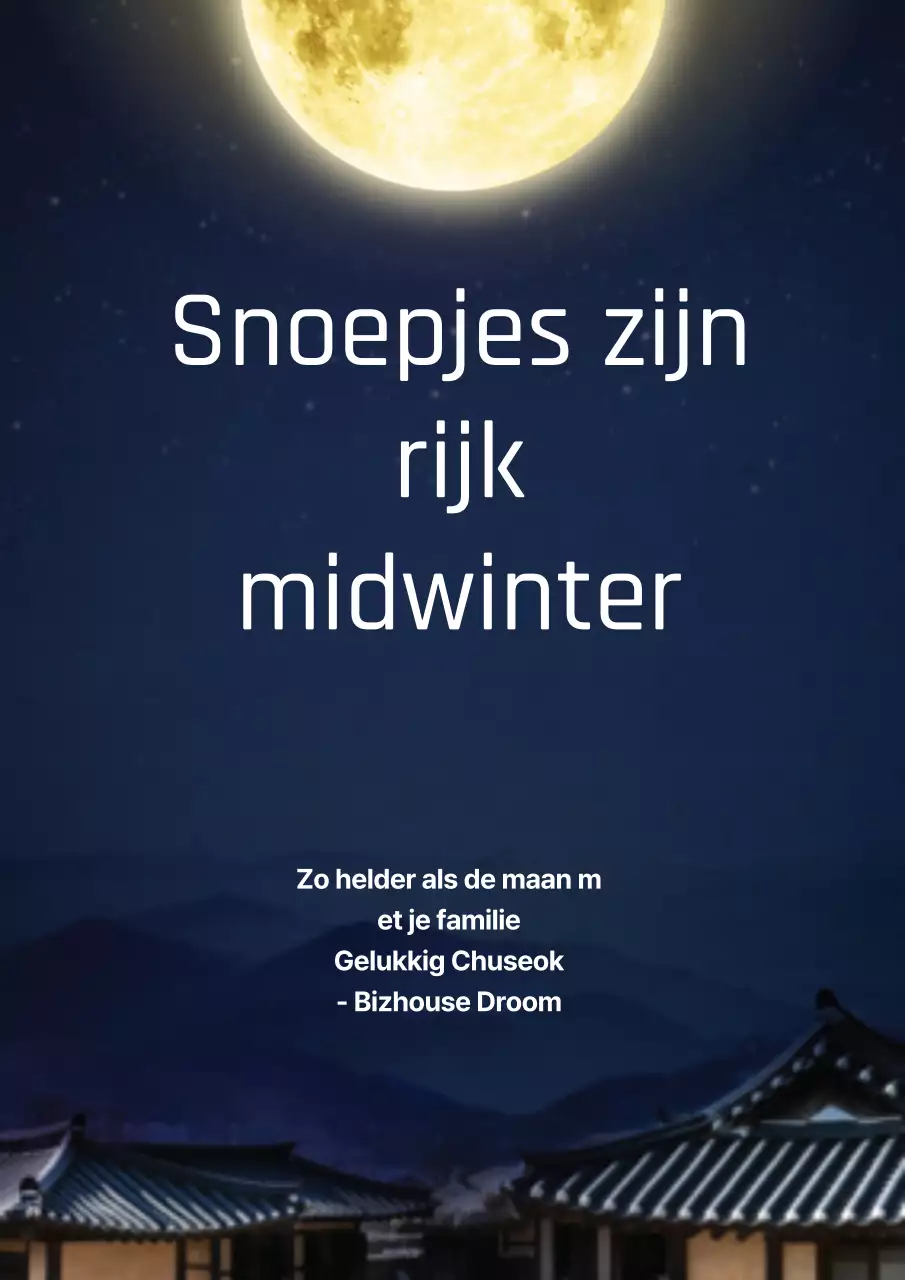 Nieuwjaarswensen met indigo nachthemel en maanfoto