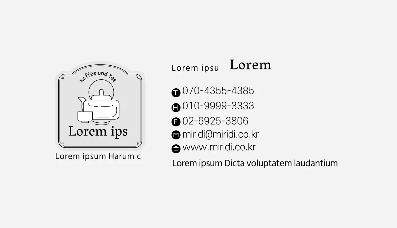 Grau Illustration Logo Cafe Tee Visitenkarte