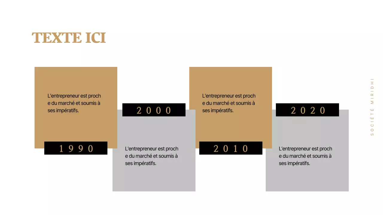 Une ligne du temps simple en marron et gris