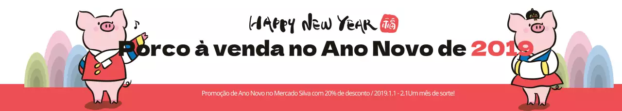 Porco de desconto de Ano Novo