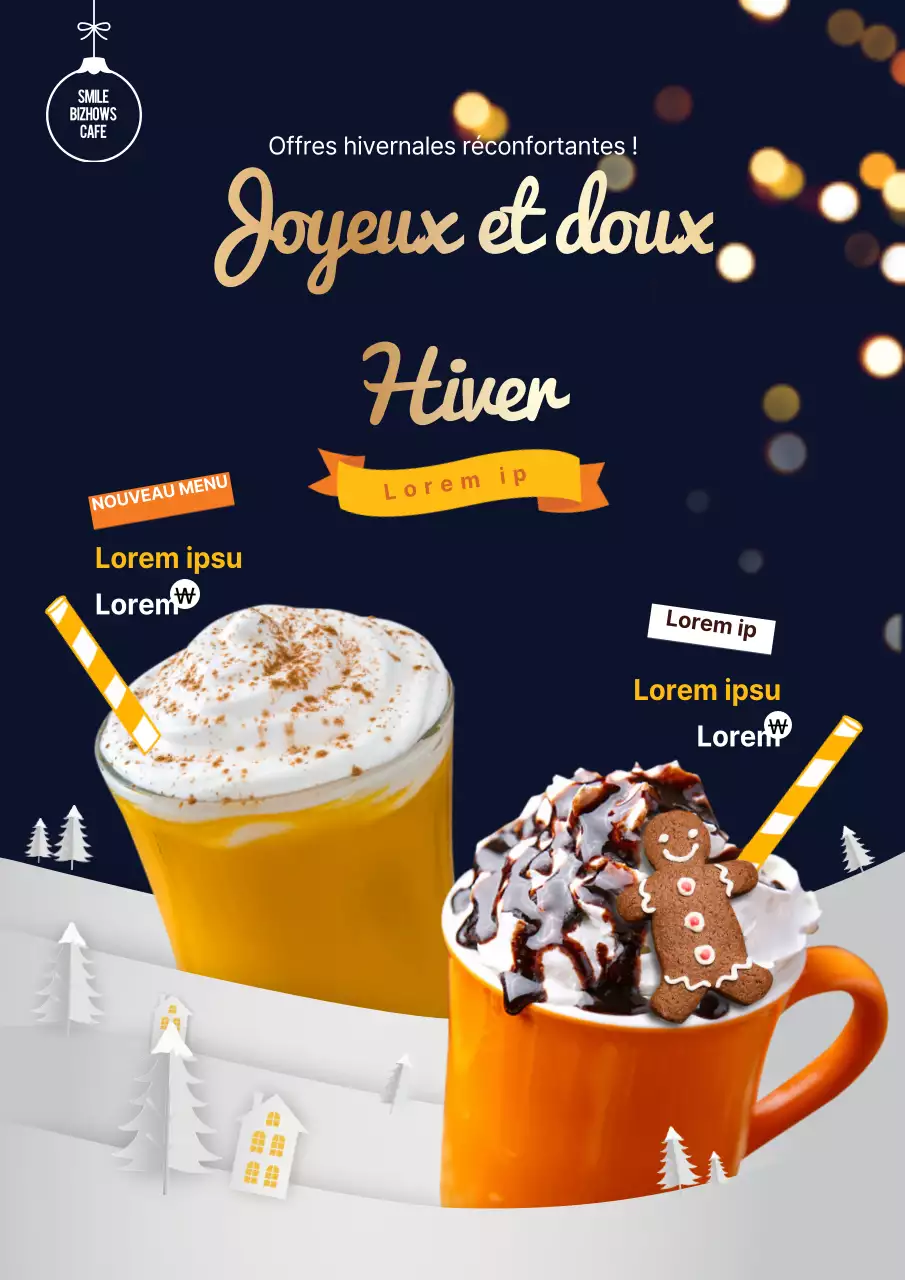 Annoncez votre carte de boissons d'hiver