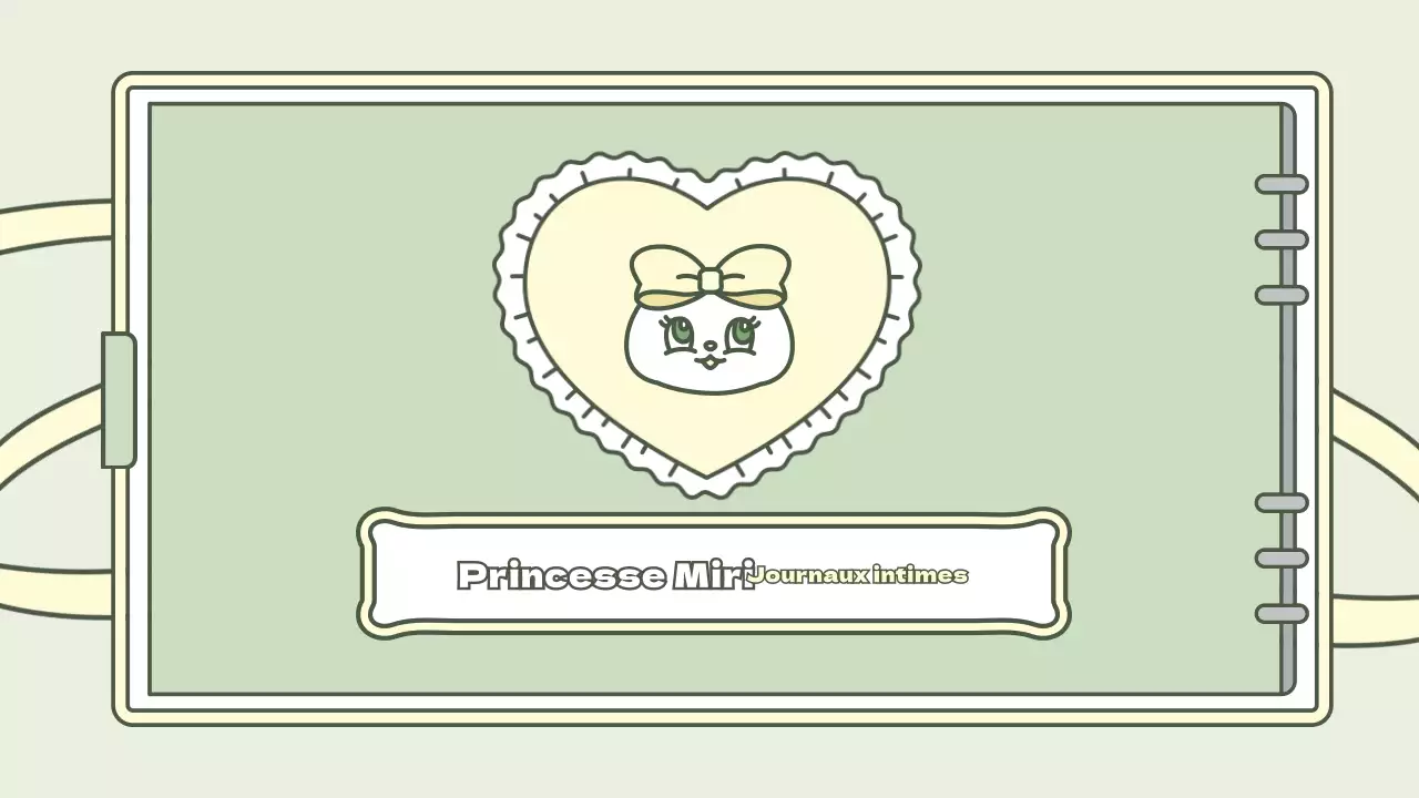 Kit de présentation d'un concept d'agenda mignon en bleu clair et vert