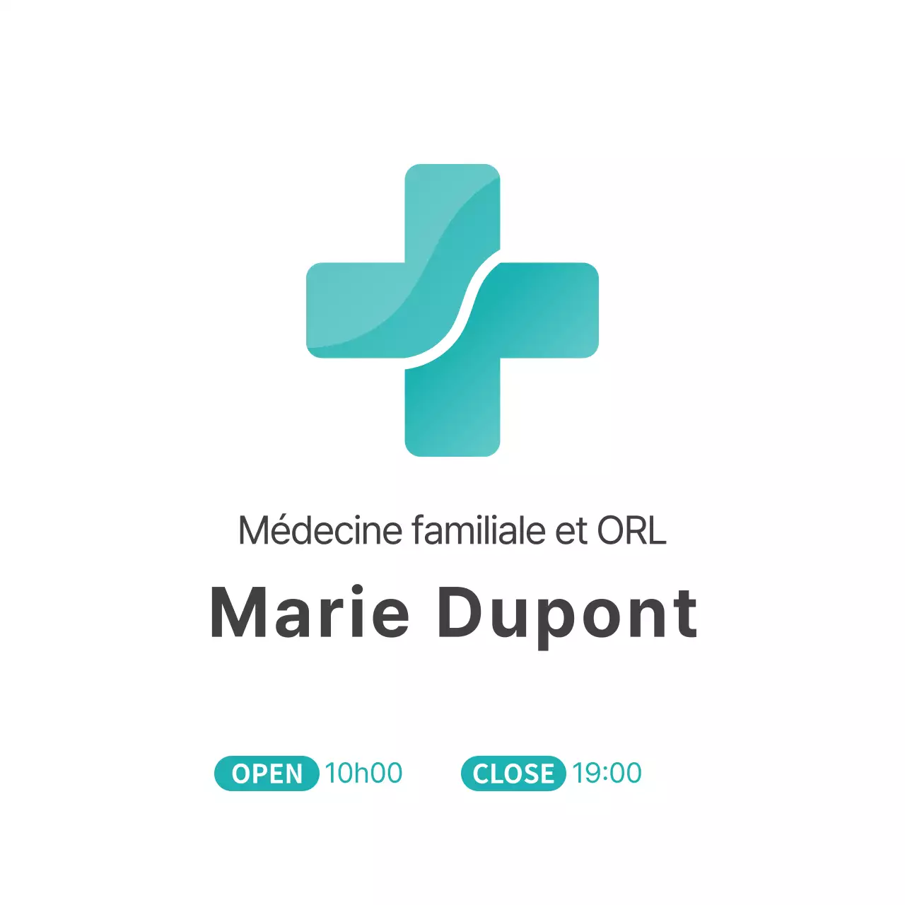 Logo d'hôpital stylisé et épuré en menthe