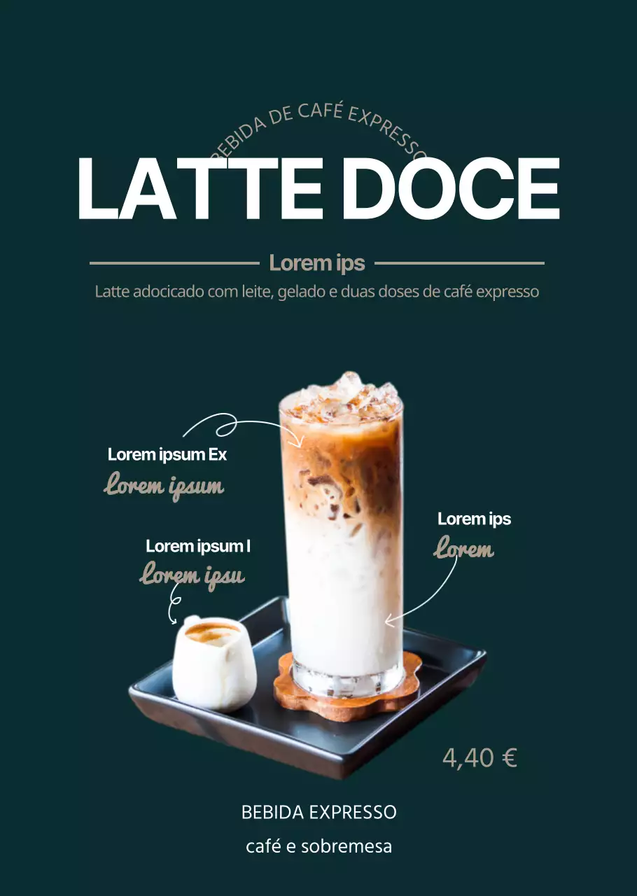 Menus de café limpos e com estilo