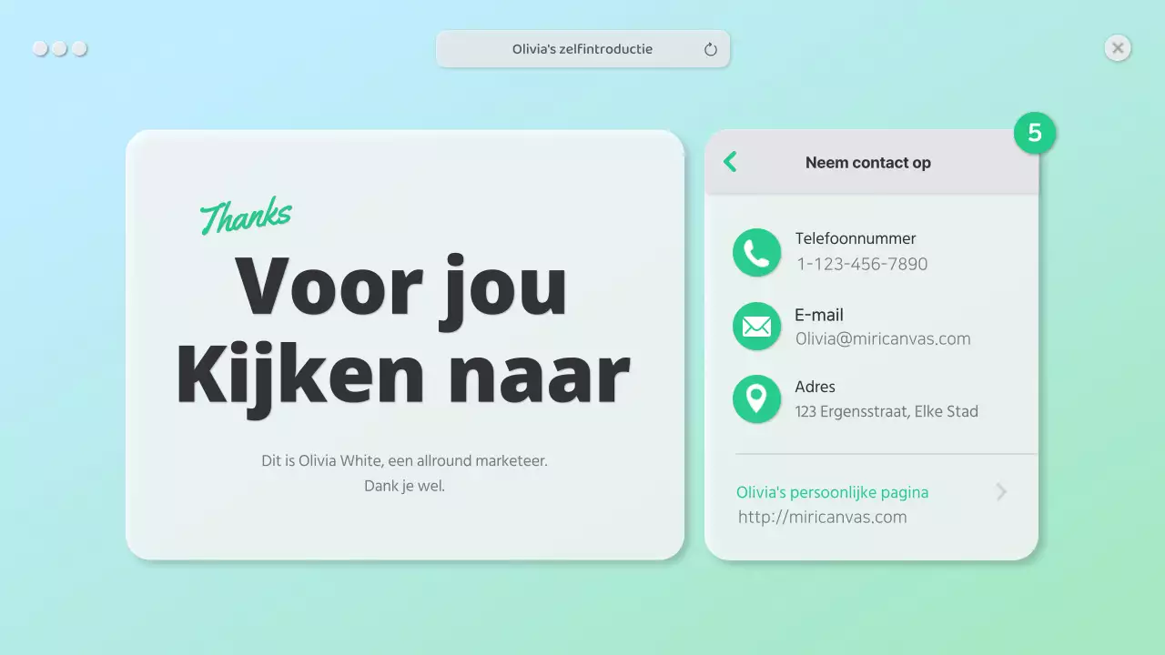 Een schone bio met een groen GUI-concept