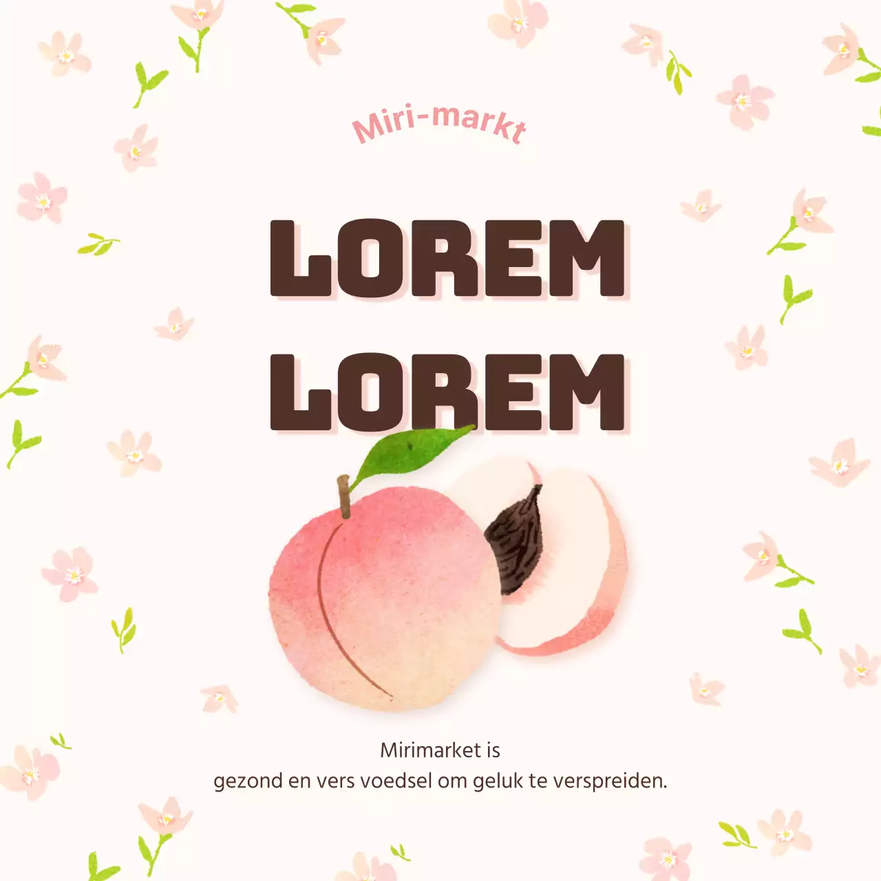 Geïllustreerde Verse Perzik Sticker