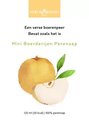 Schattige gele boerderij perensap verkoopposter