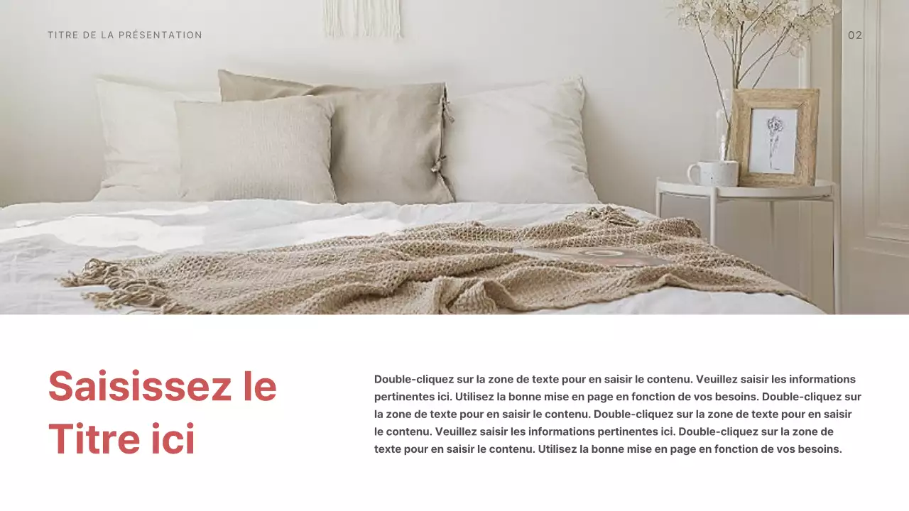 Présentation de différentes mises en page dans des tons rouges apaisants