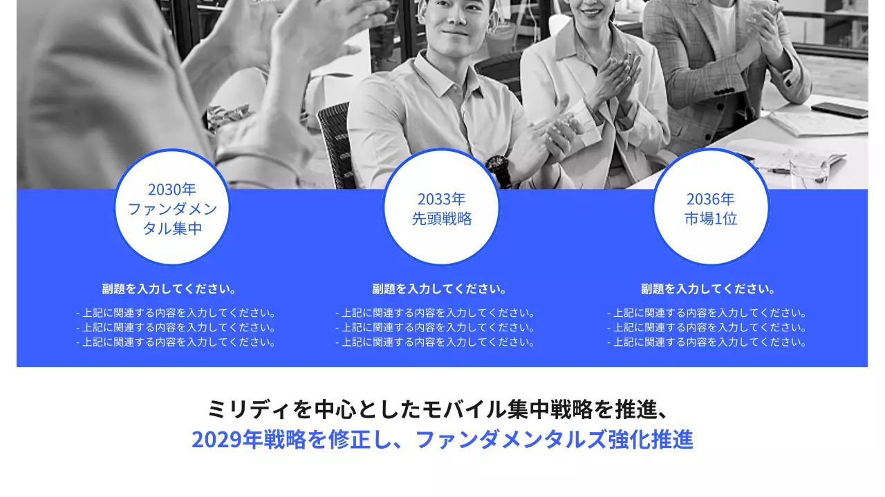 青 モダン 事業計画 プレゼンテーション