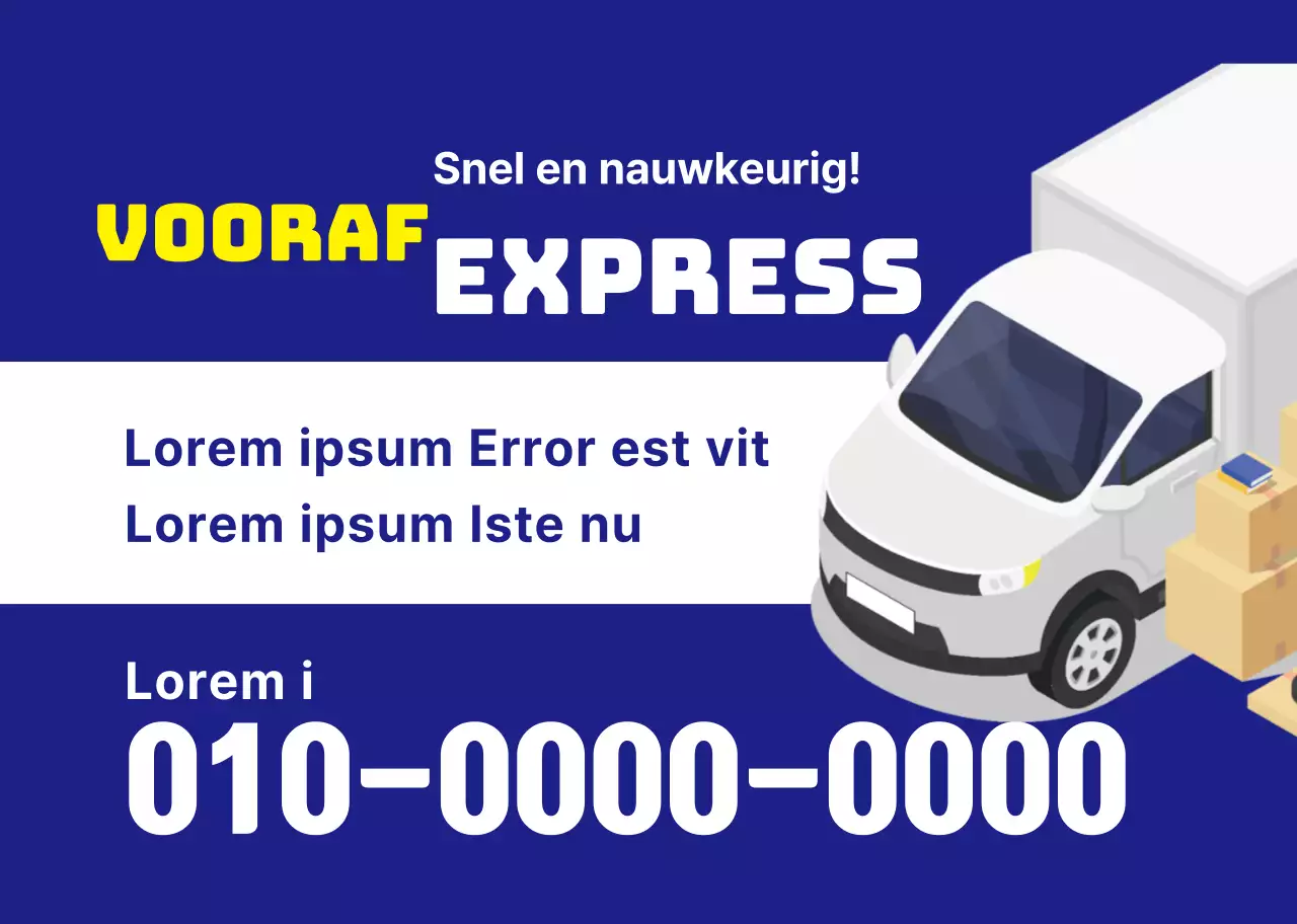 Blauwe vrachtwagen illustratie om een verhuisbedrijf te promoten