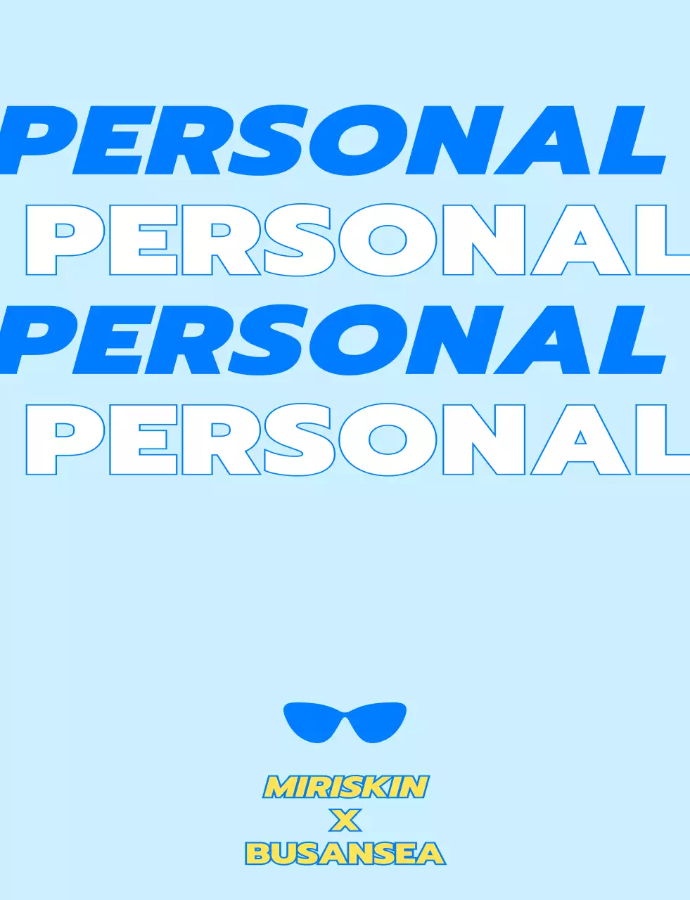 Diseño para personal de tienda pop-up de empresa de cosméticos con personajes andantes azules y amarillos