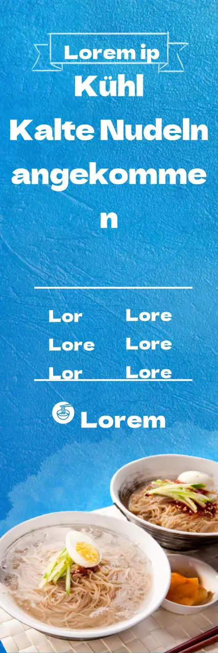 Kühle, kalte Nudeln