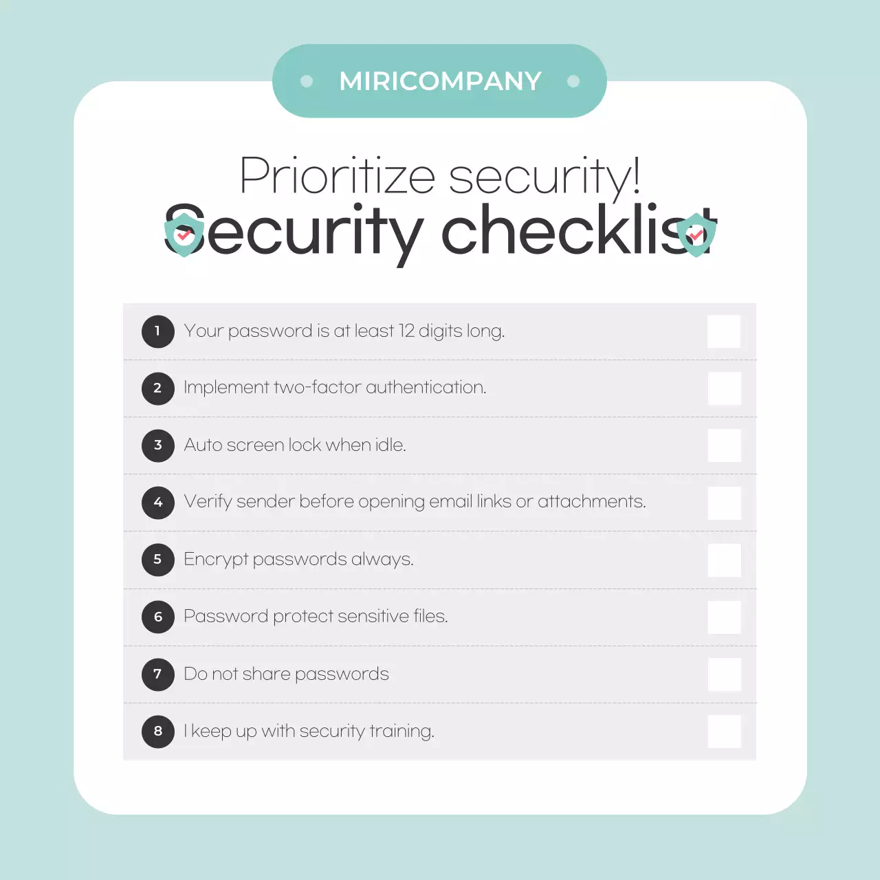 Mint Simple security tips