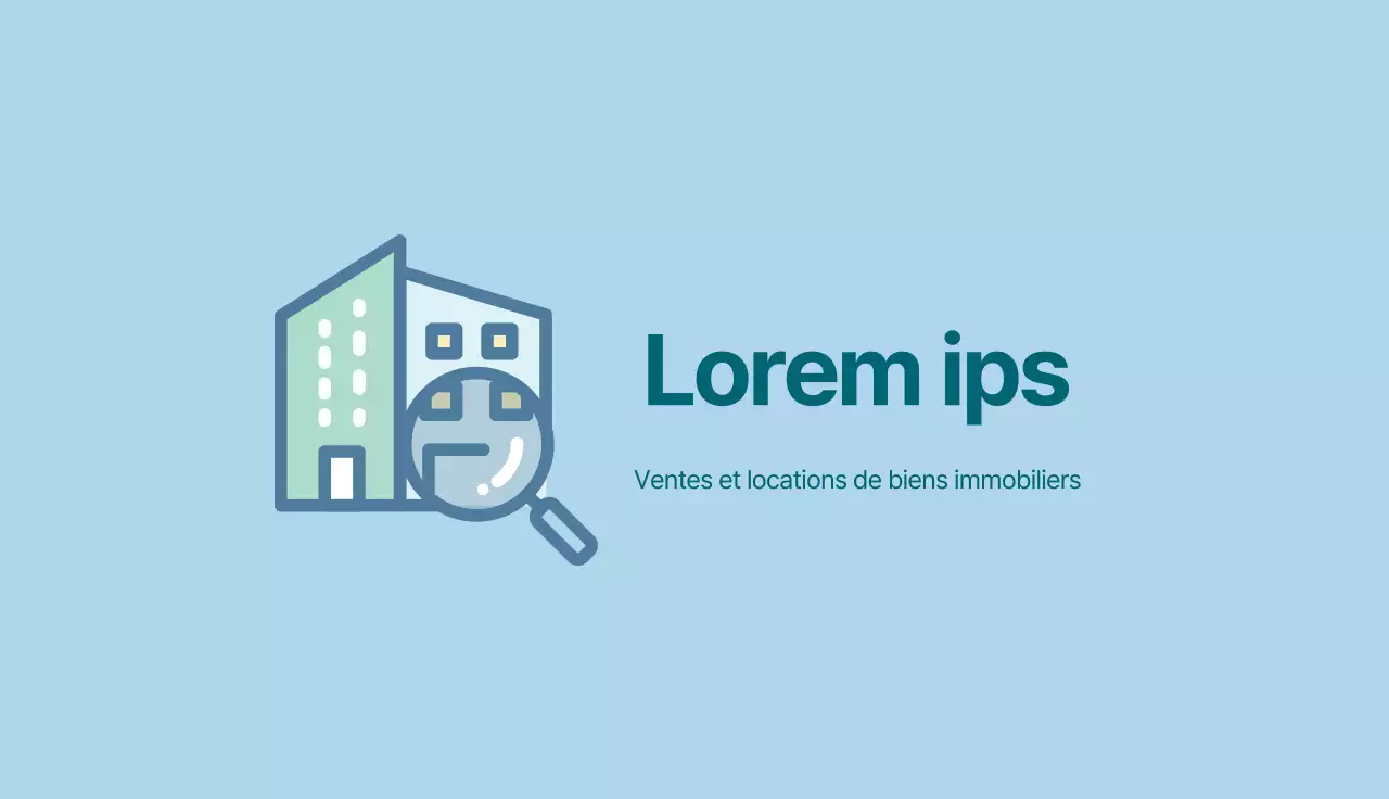 illustration bleue logo simple immobilier