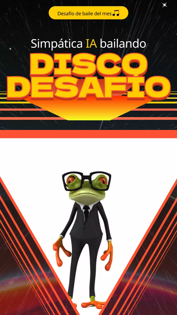 Desafío de baile disco retro amarillo-naranja