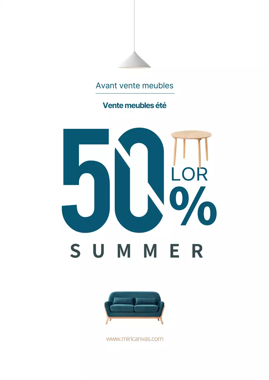 Affiche d'événement à prix réduit pour le web avec surbrillance du texte en bleu Vente de meubles