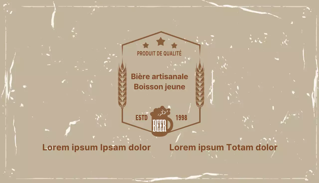 Illustration beige ivoire logo bar carte de visite