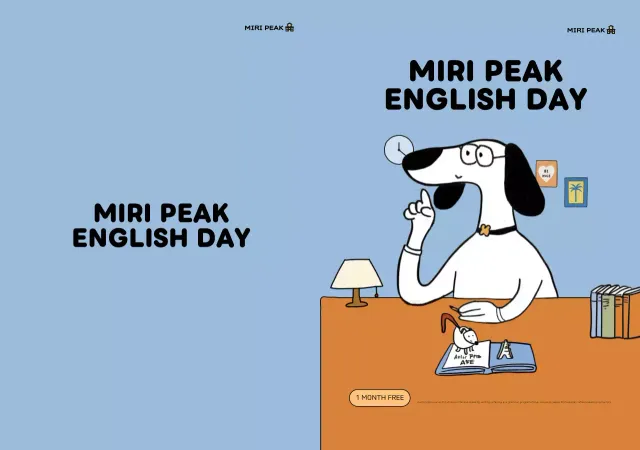 Iklan biru muda untuk pendidikan bahasa Inggris