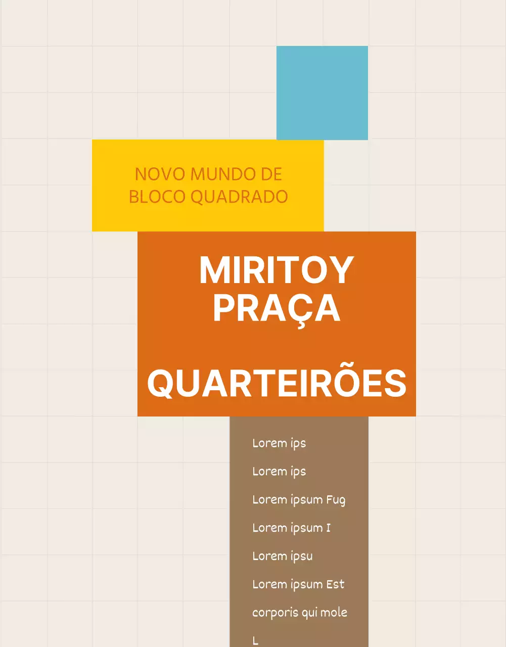 Amarelo Azul Castanho Quadrado Blocktoy Promoção da Paróquia das Crianças