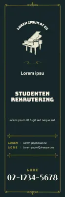 Emotioneel kader in groen en geel Conceptuele aankondiging werving muziekschool