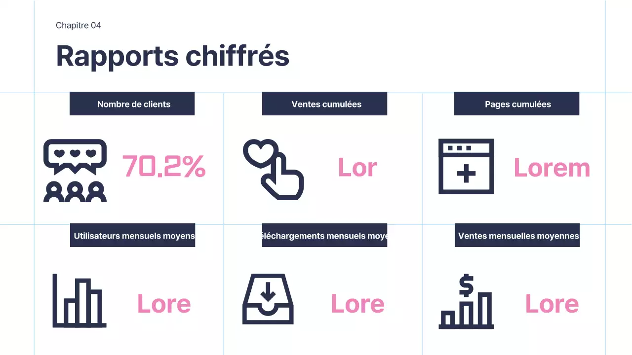 Infographie commerciale simple avec des accents roses sur fond blanc