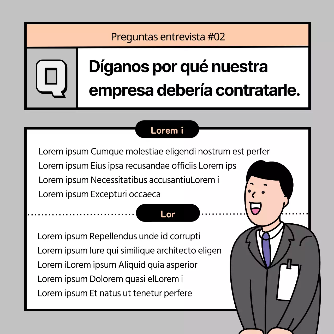 Consejos naranja y negro para anticiparse a las preguntas de la entrevista y respuestas modelo