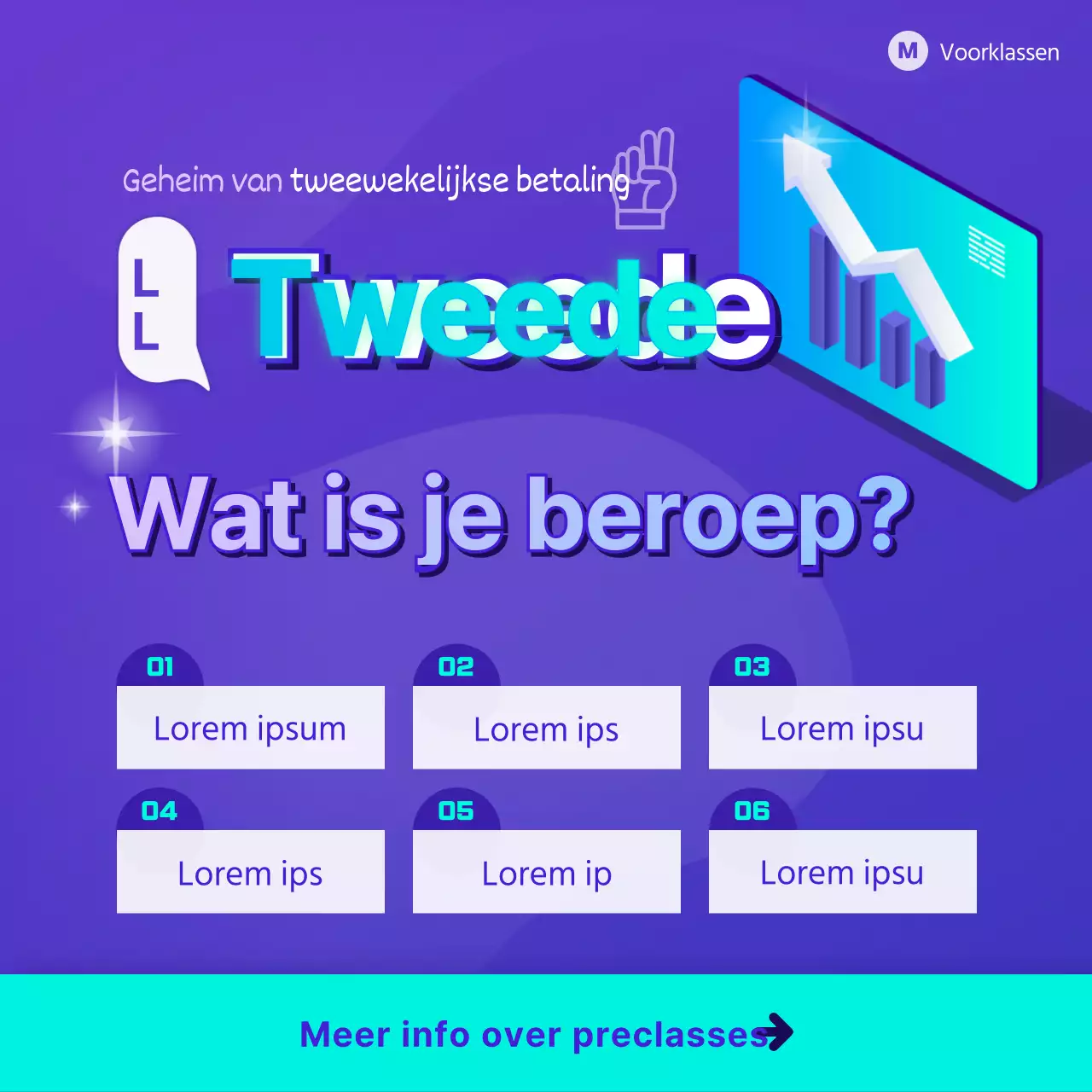 Een eenvoudige Instagram-feed voor persoonlijke ontwikkeling in paars hemelsblauw
