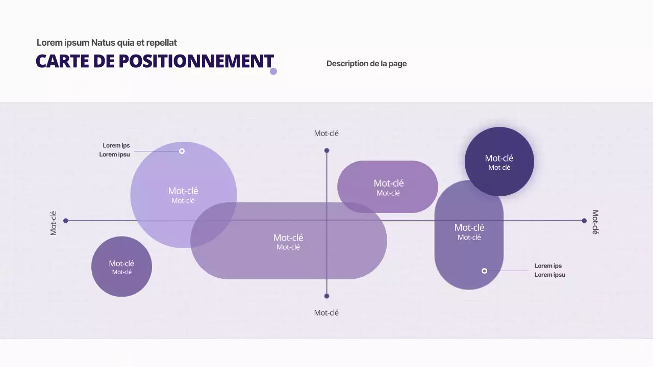 Carte de positionnement de l'entreprise en violet