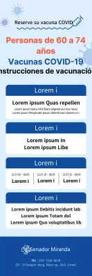 Coronavirus Vaccination X-banner con una tabla en tonos azules