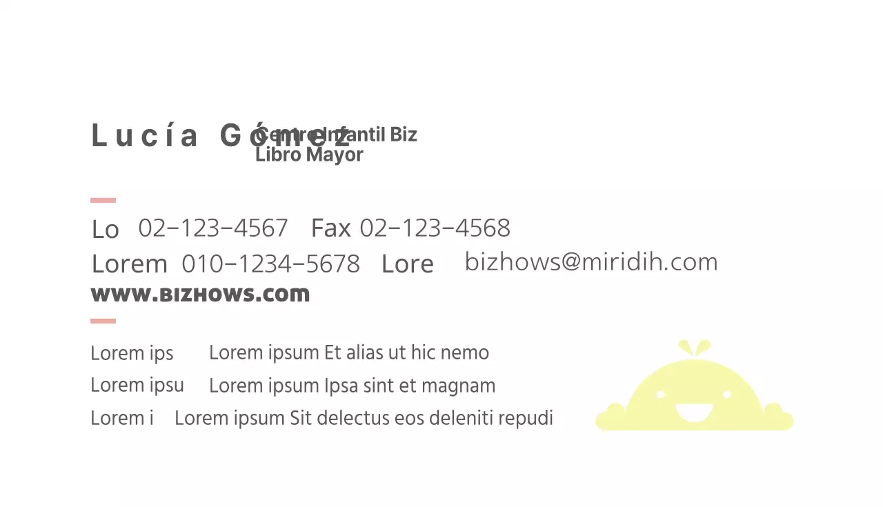 Tarjeta de visita del director de preescolar Biz