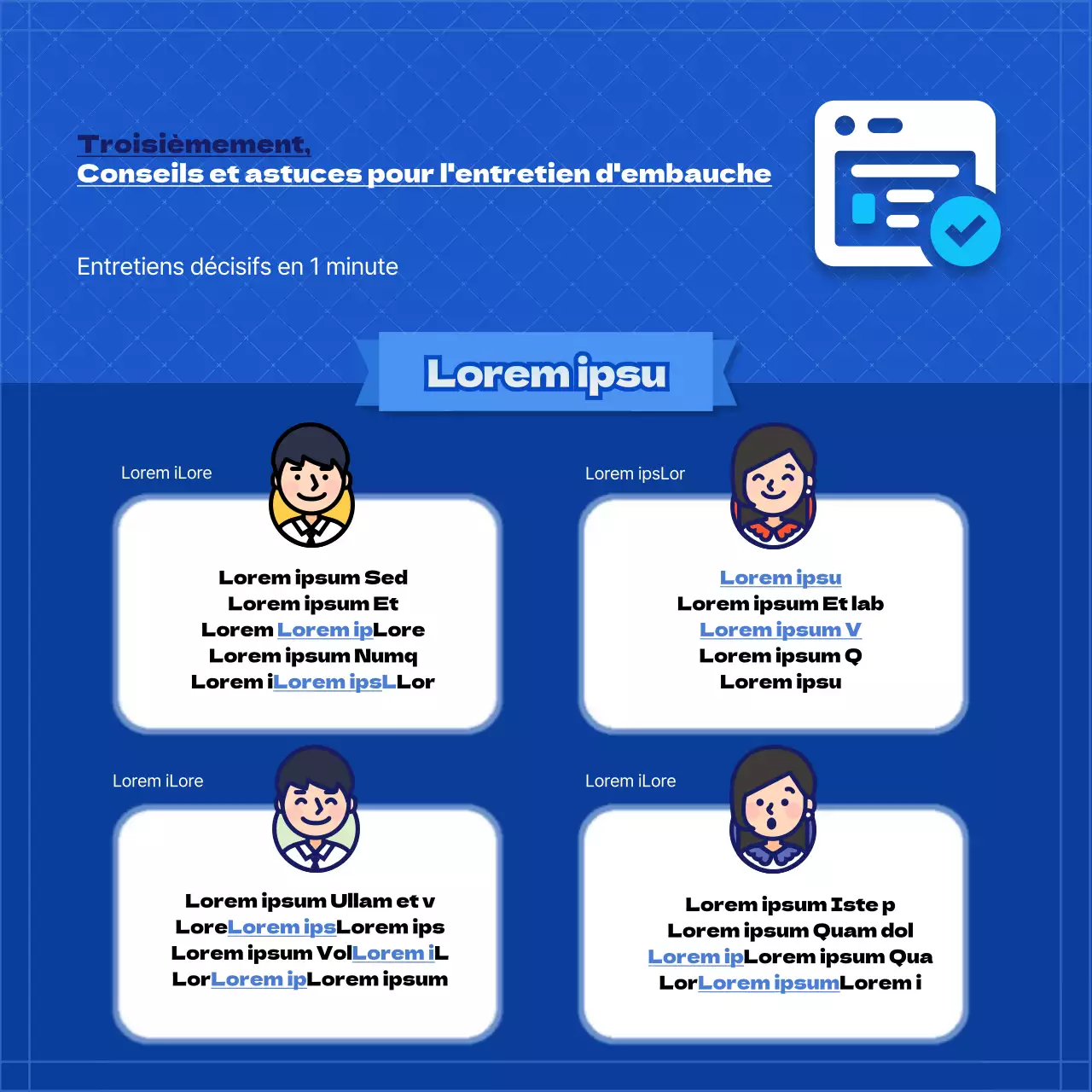 Carte de visite bleue et violettenews