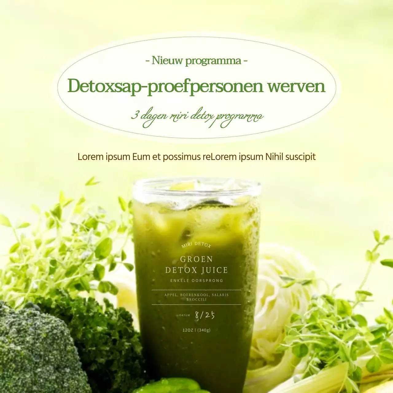 Groene detoxwerving met fotoaccenten