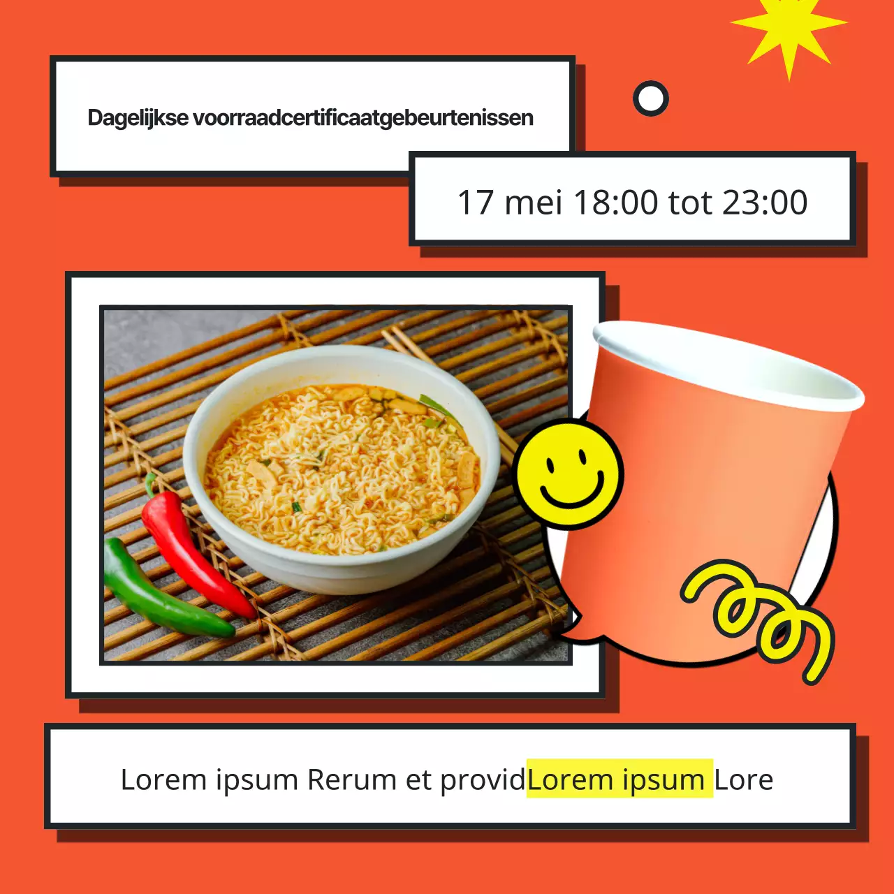 Kleurrijke illustratie in pop-artstijl om een universiteitsfestival te promoten