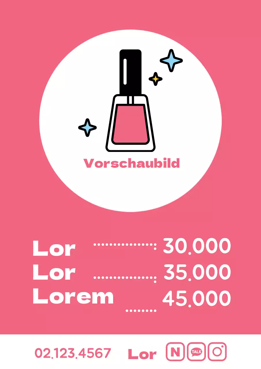 Einfache Preisförderung mit rosa Nagellack Illustration