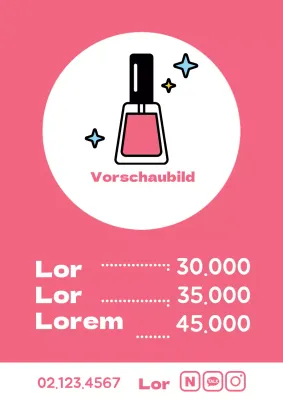 Einfache Preisförderung mit rosa Nagellack Illustration