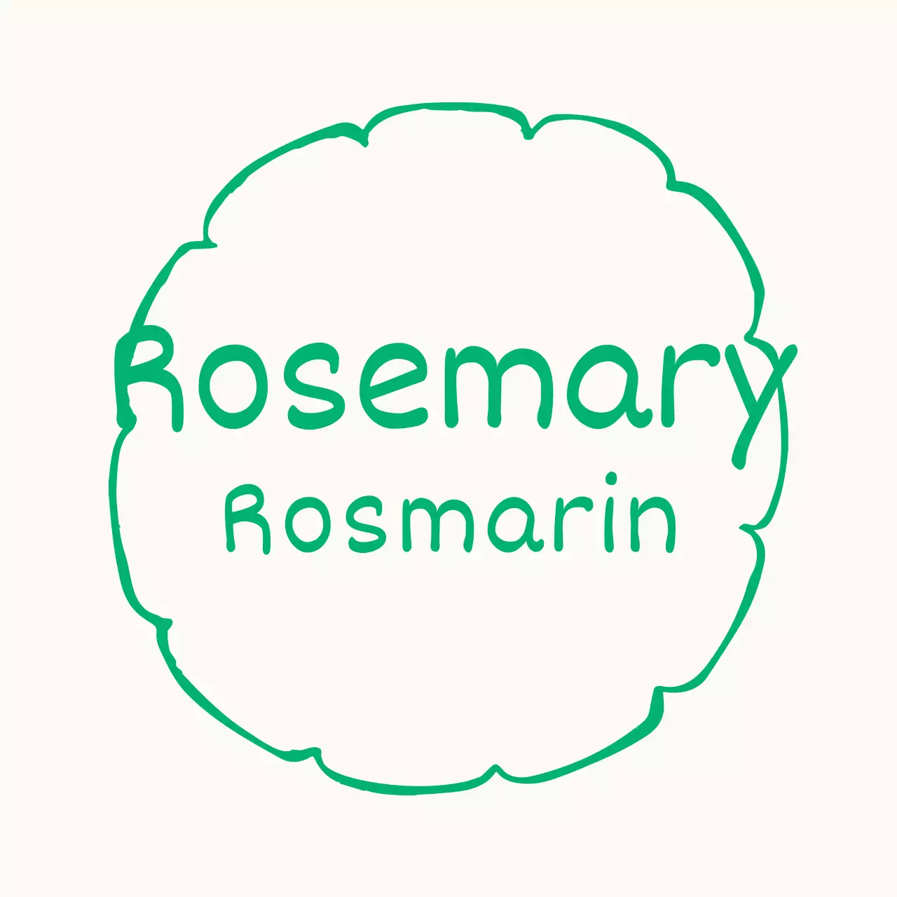 Grüner, handgezeichneter und handgeschriebener Aufkleber