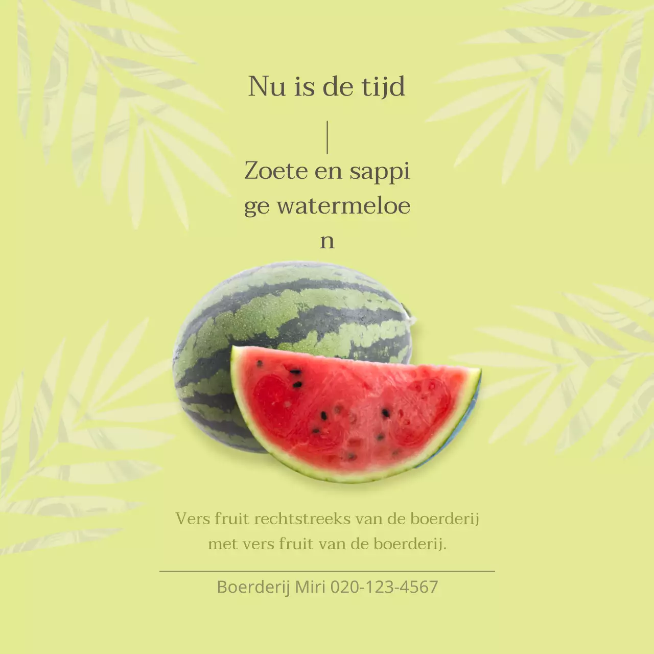 Boerderij-tot-tafel watermeloen sticker