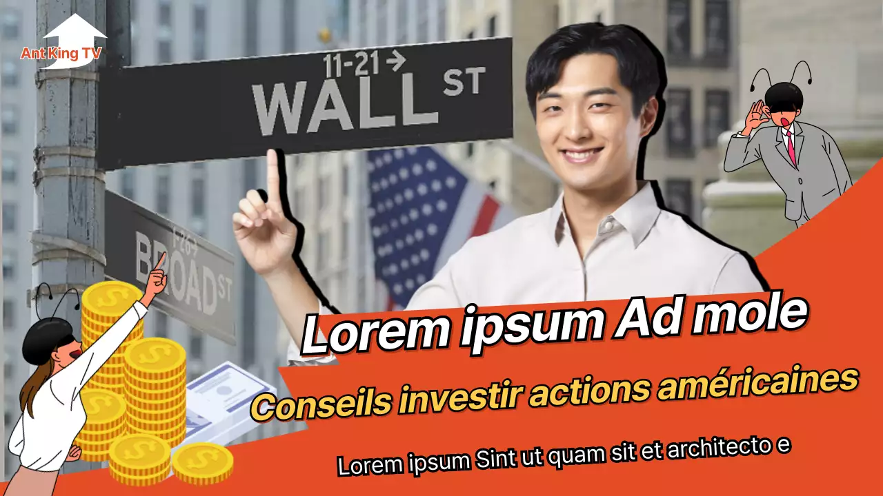 Vignette YouTube de conseils en matière d'investissement boursier aux États-Unis en rouge