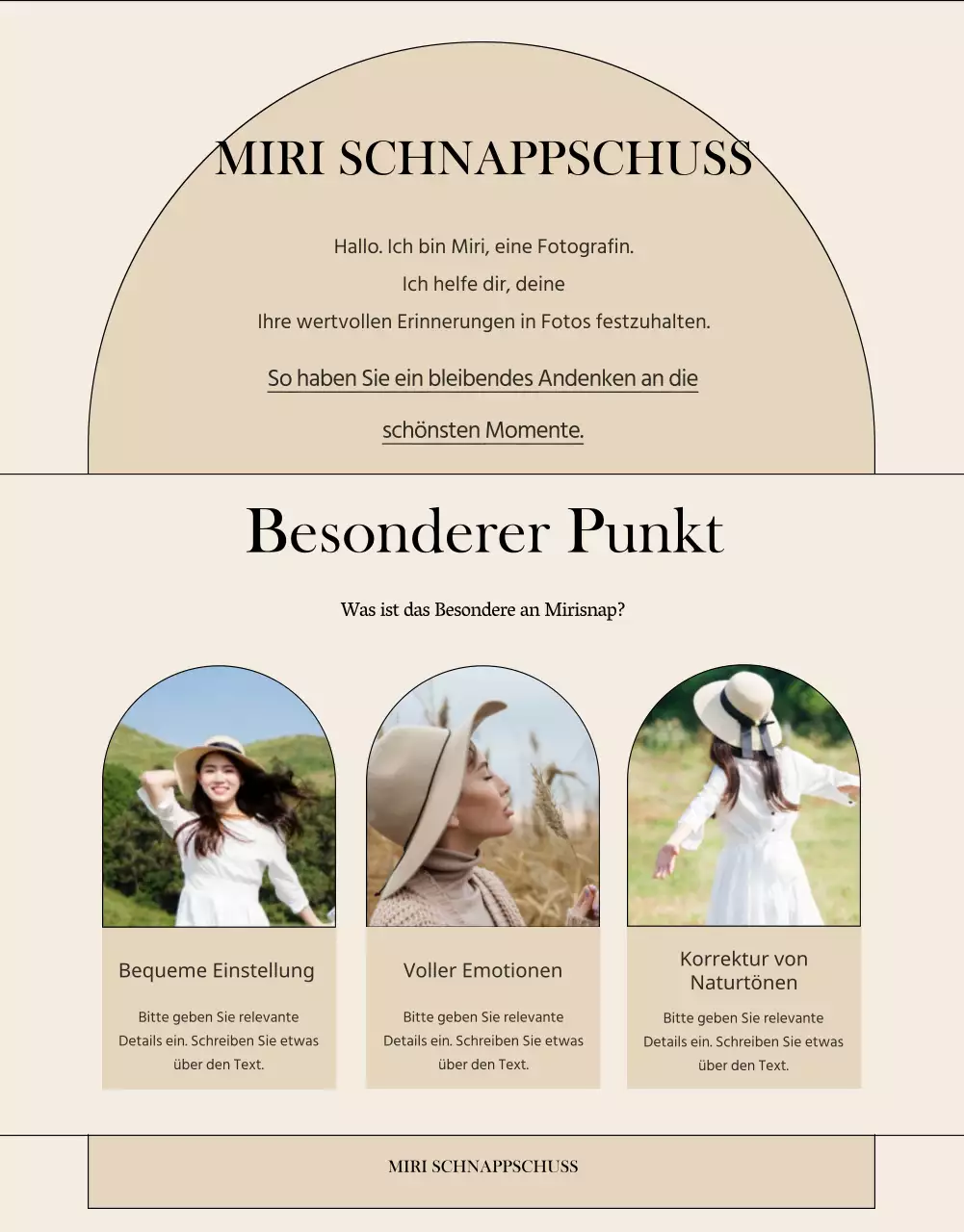 Machen Sie einen emotionalen Schnappschuss Detailseite