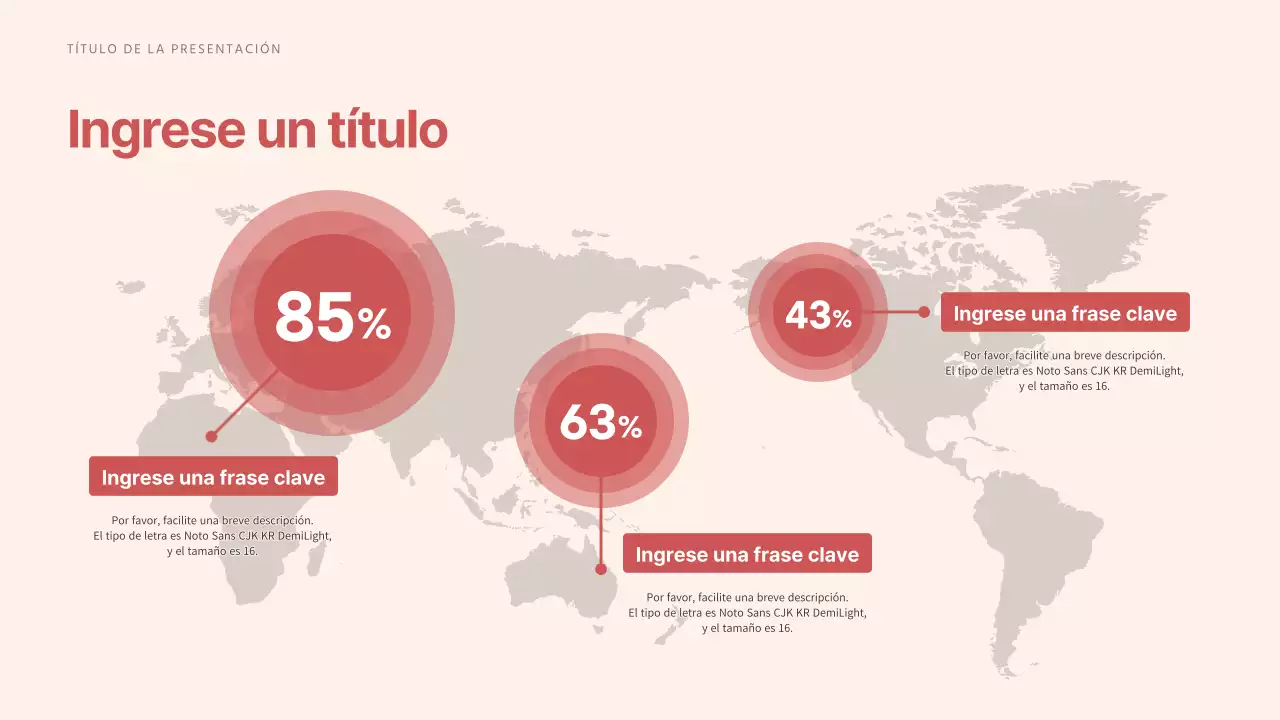Un mapamundi en suaves tonos rojos