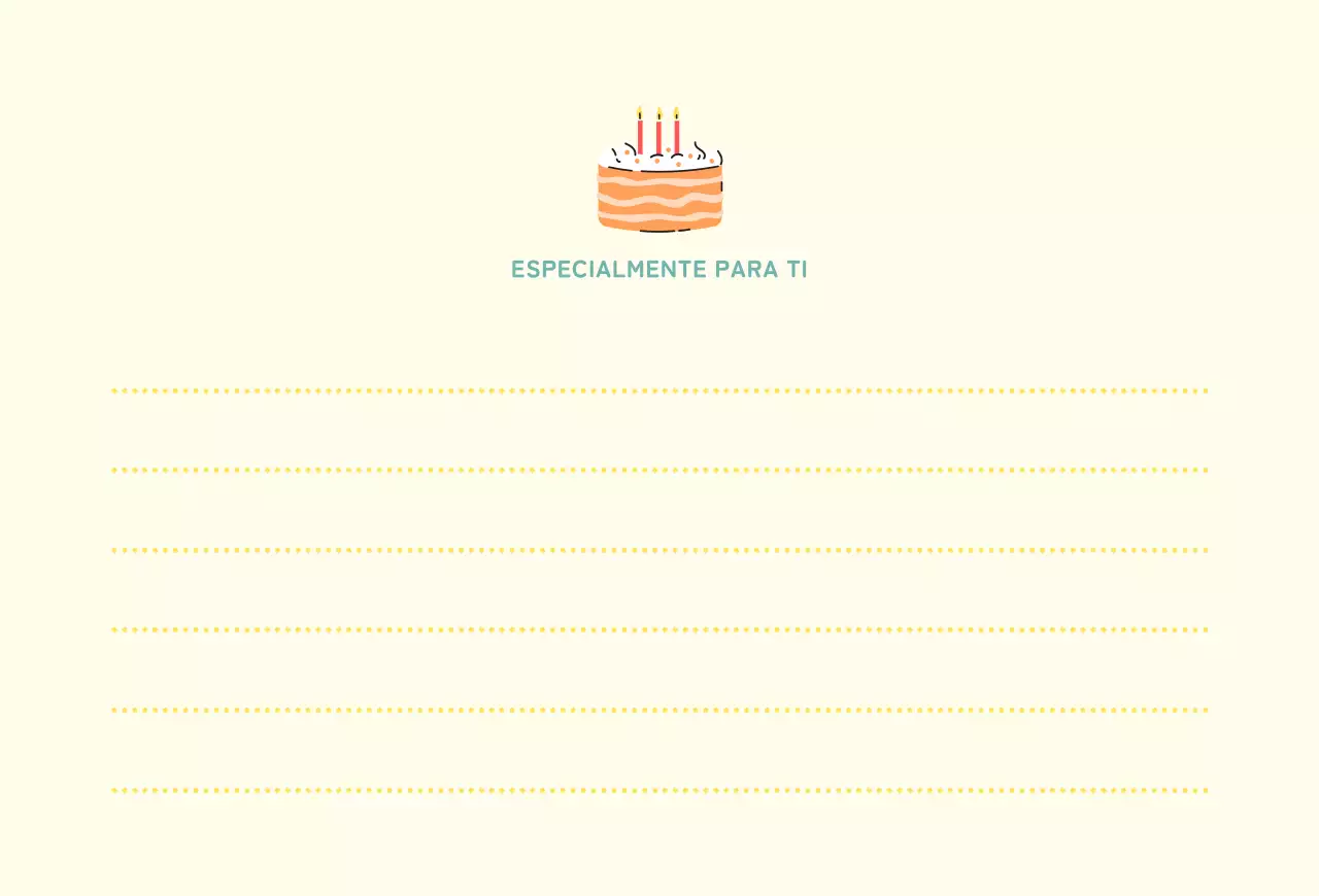 Postal amarilla de cumpleaños