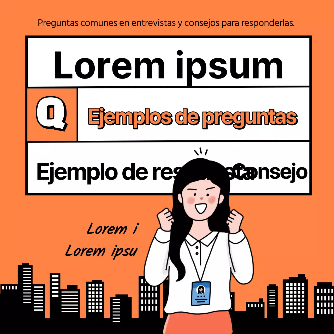 Consejos naranja y negro para anticiparse a las preguntas de la entrevista y respuestas modelo