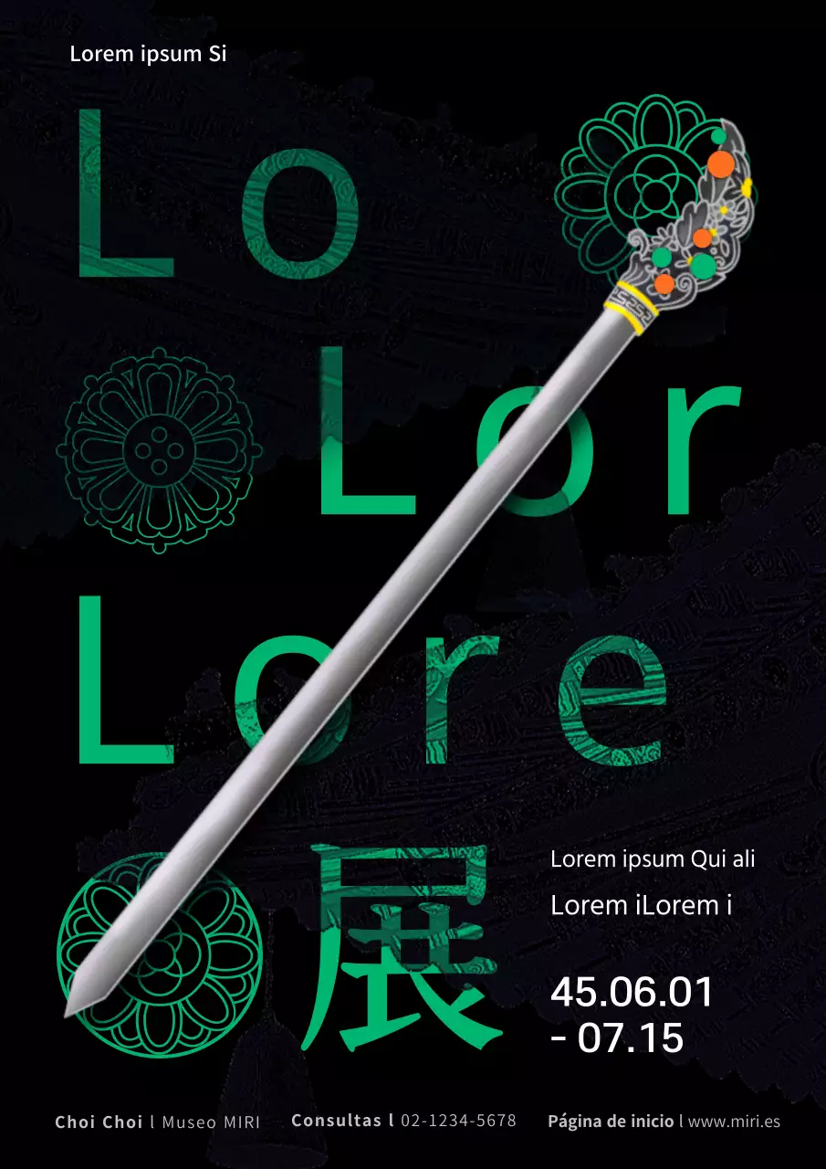 Negro Verde Lujosa exposición de adornos tradicionales coreanos