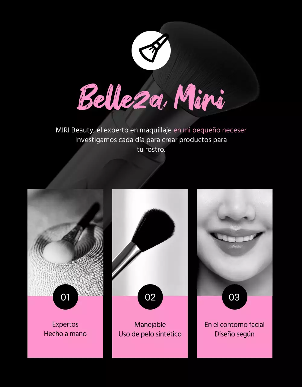 Promover pinceles kitsch sobre fondo rosa